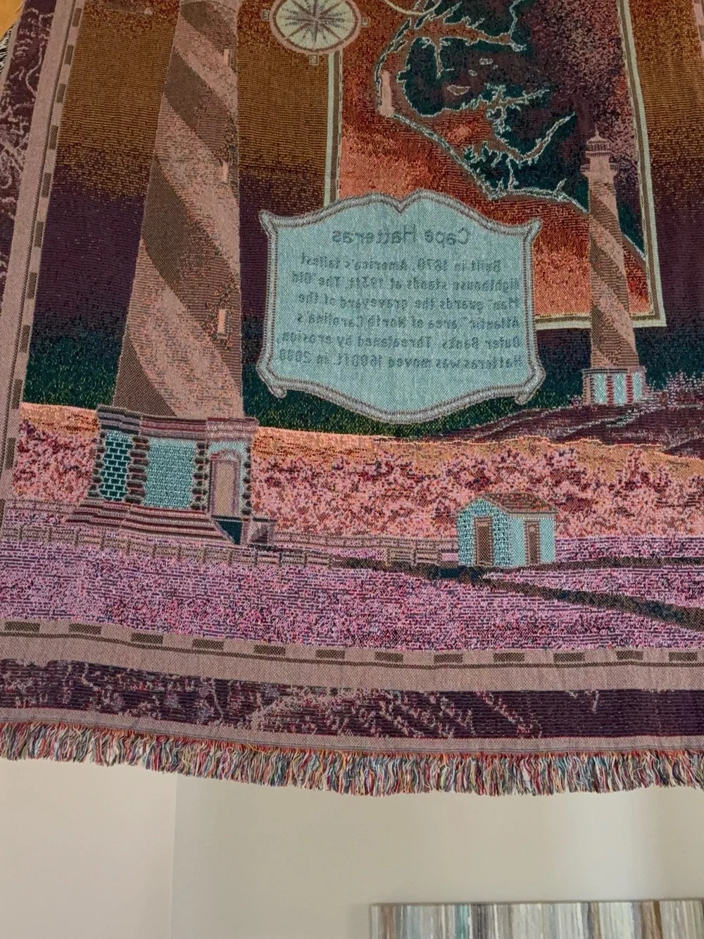 Cape Hatteras Outer Banks Tapestry Blanket 72 x 54 inches Like New